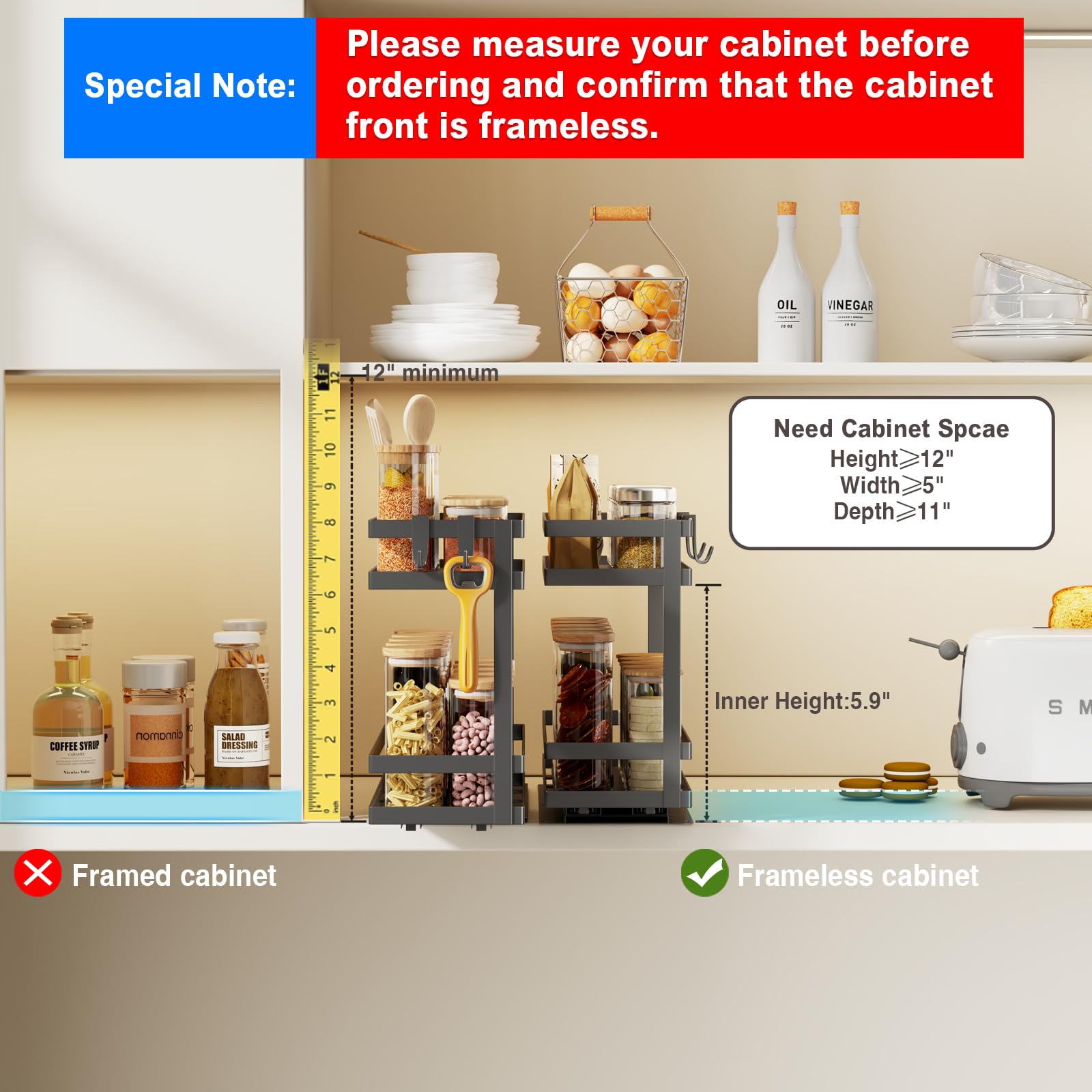 Magheo guard rails securely hold jars and prevent tipping during use.