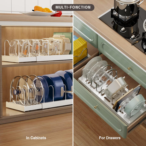 Magheo stainless steel dividers with nine adjustable sections for secure, customizable spacing.