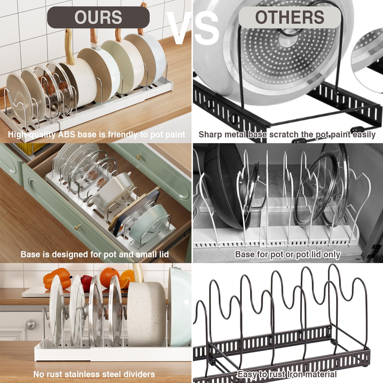 Magheo ventilated design promotes airflow and reduces moisture buildup on lids.