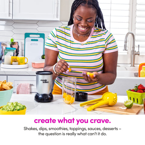 Magic Bullet Stay-Fresh lids keep contents sealed and fresh.