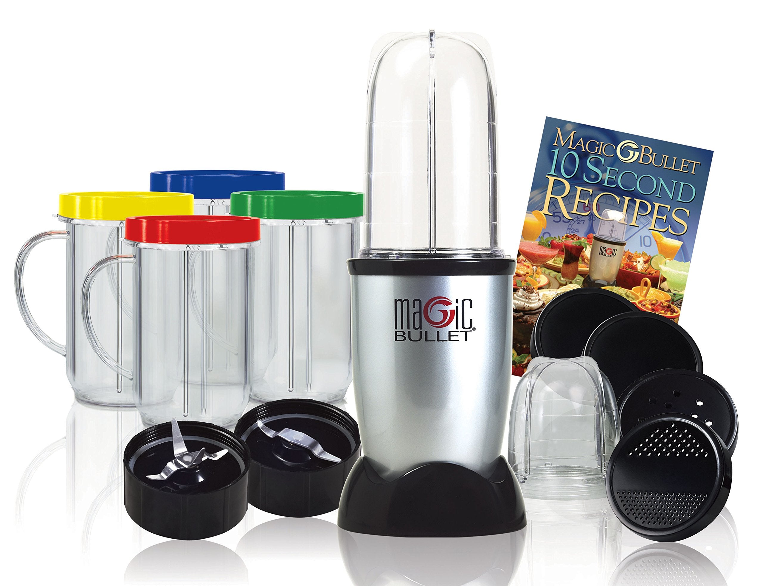 Magic Bullet MBR-1701 17-piece set shown with blades and cups for quick meals