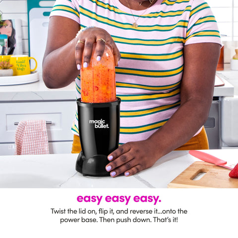 Magic Bullet Stay-Fresh lids preserve leftovers with resealable convenience.