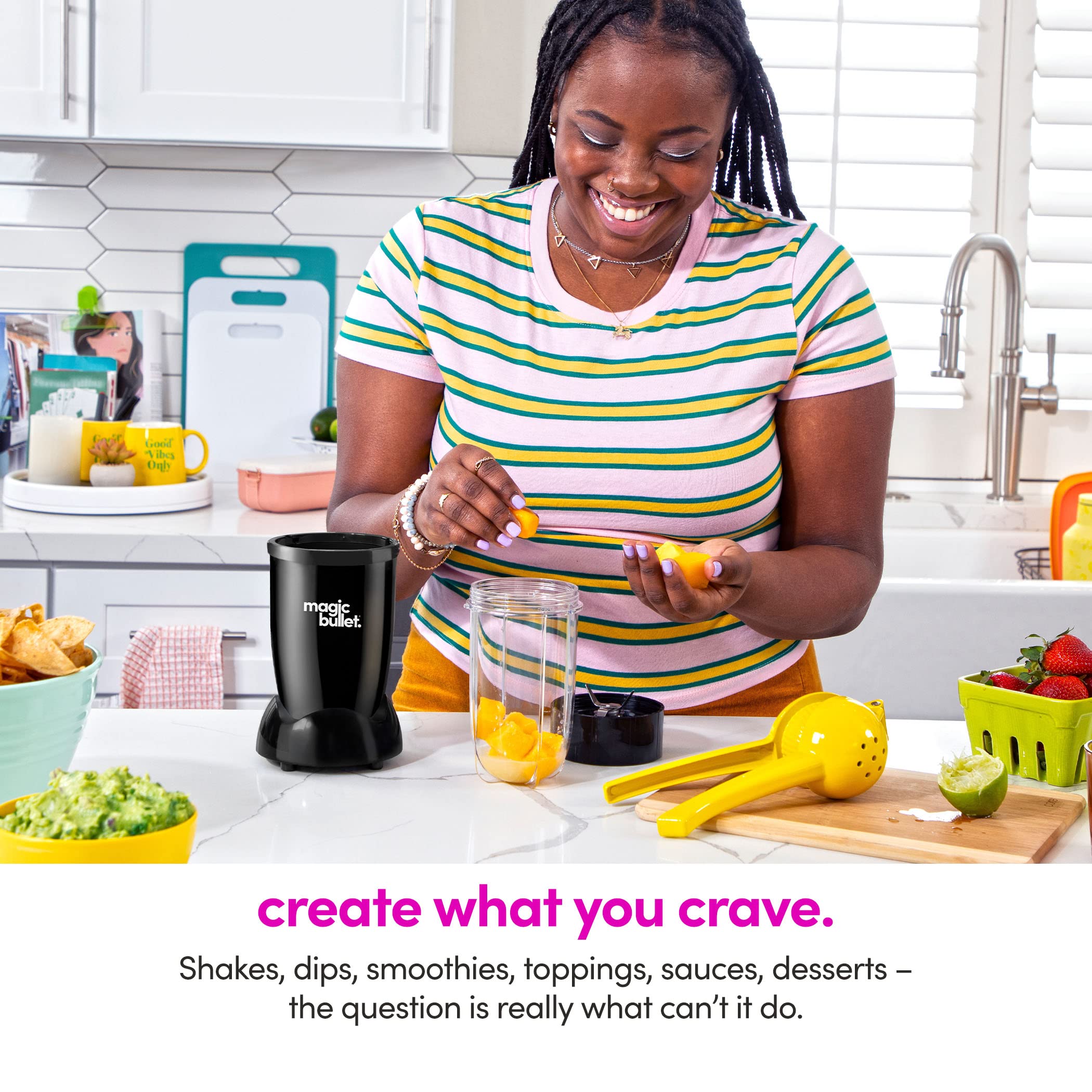 Magic Bullet to-go lid lets you sip on the move.