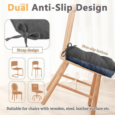 Magic Elephant 4-pack cushions ready to fit most dining chairs (15.5x15.5 inches).
