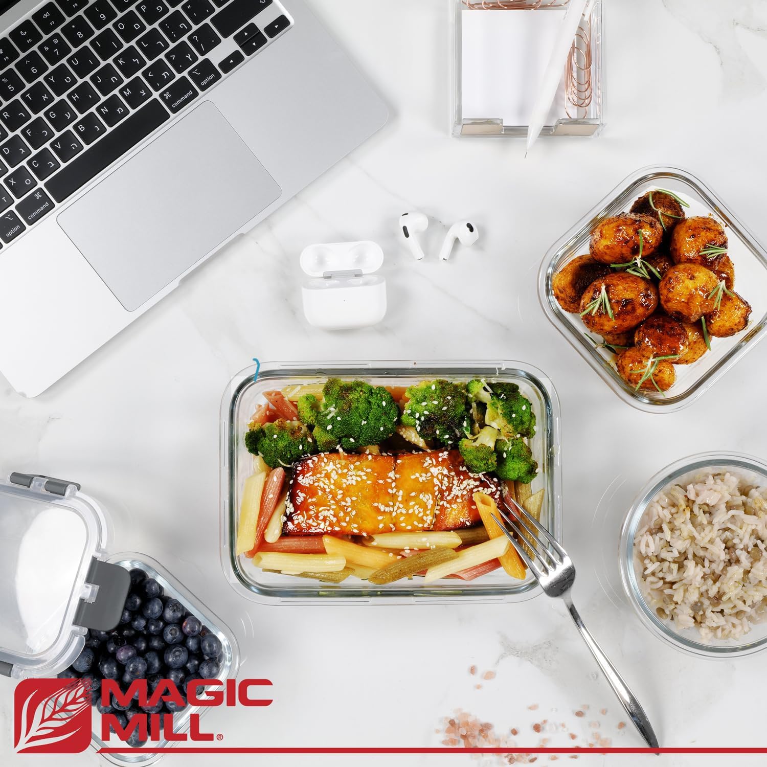 Magic Mill BPA-free, food-grade glass designed for safe, durable storage.