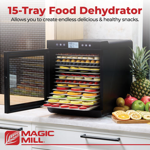 Magic Mill dehydrator transparent door to monitor progress