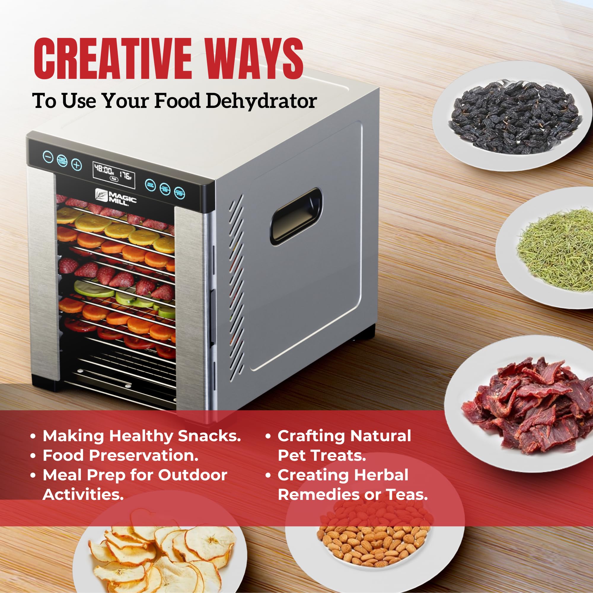 Dishwasher-safe trays on the Magic Mill Pro for easy cleanup.
