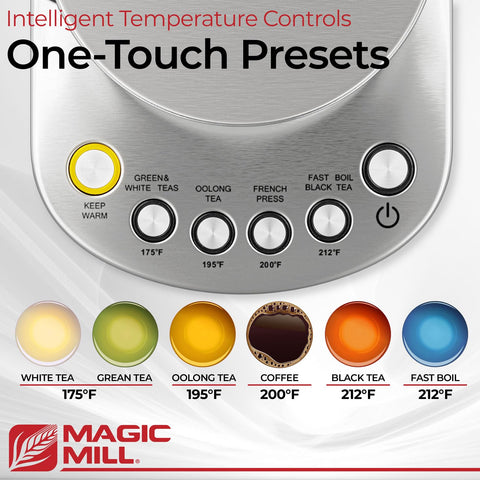 Magic Mill Pro kettle keeping beverages warm for later enjoyment.