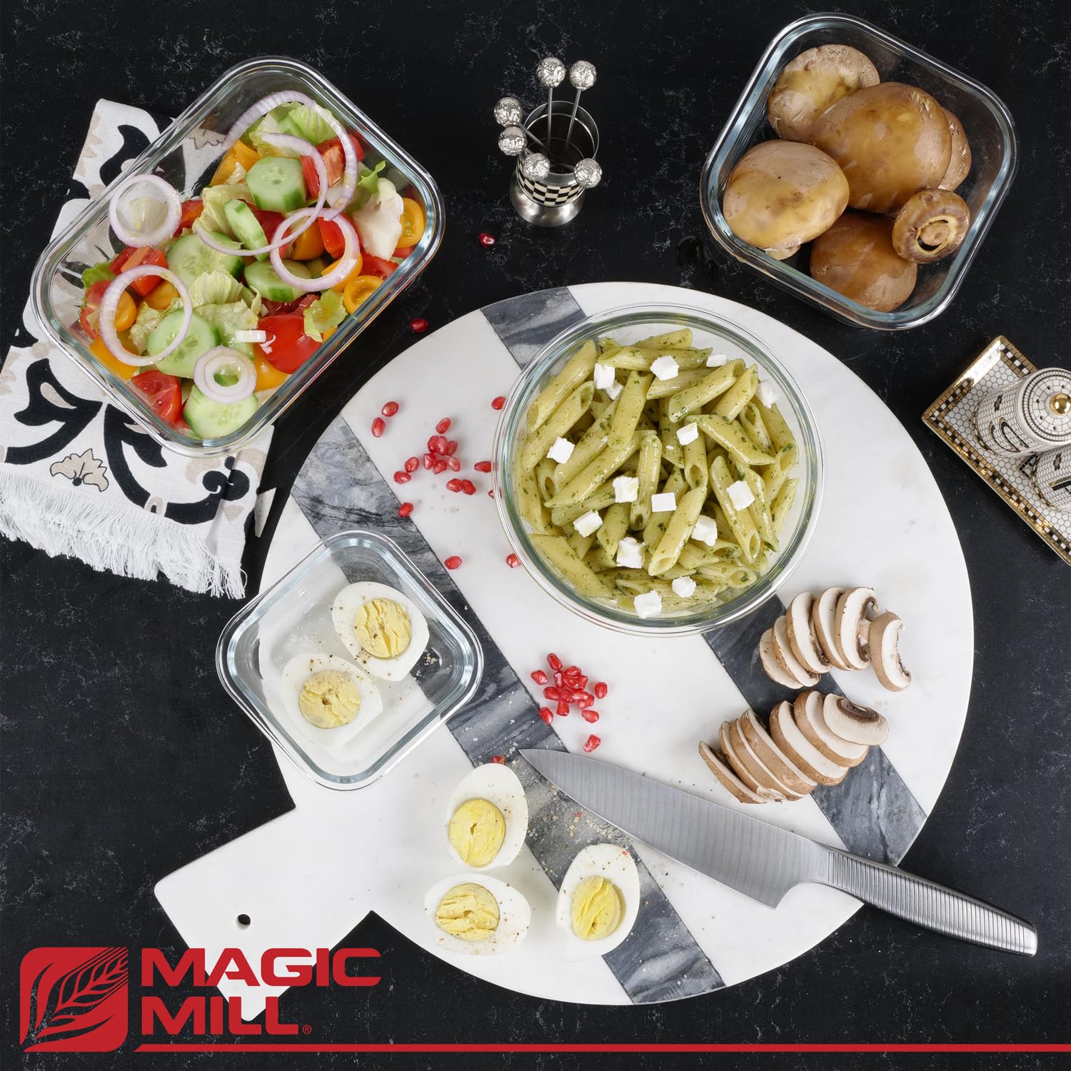 Magic Mill rectangle 12oz borosilicate container ideal for snacks