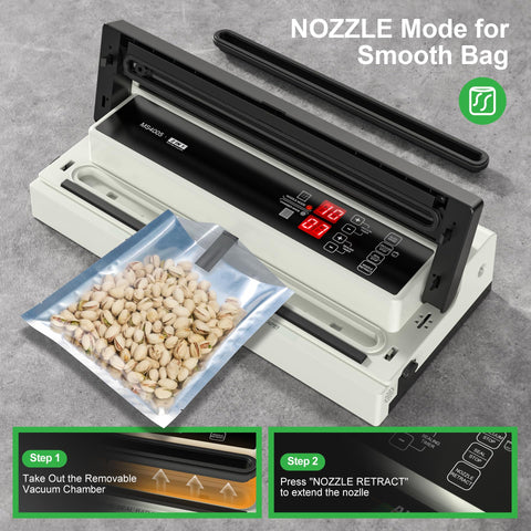 MAGIC SEAL MS4005 chamber mode with Mylar bags provides airtight packing.