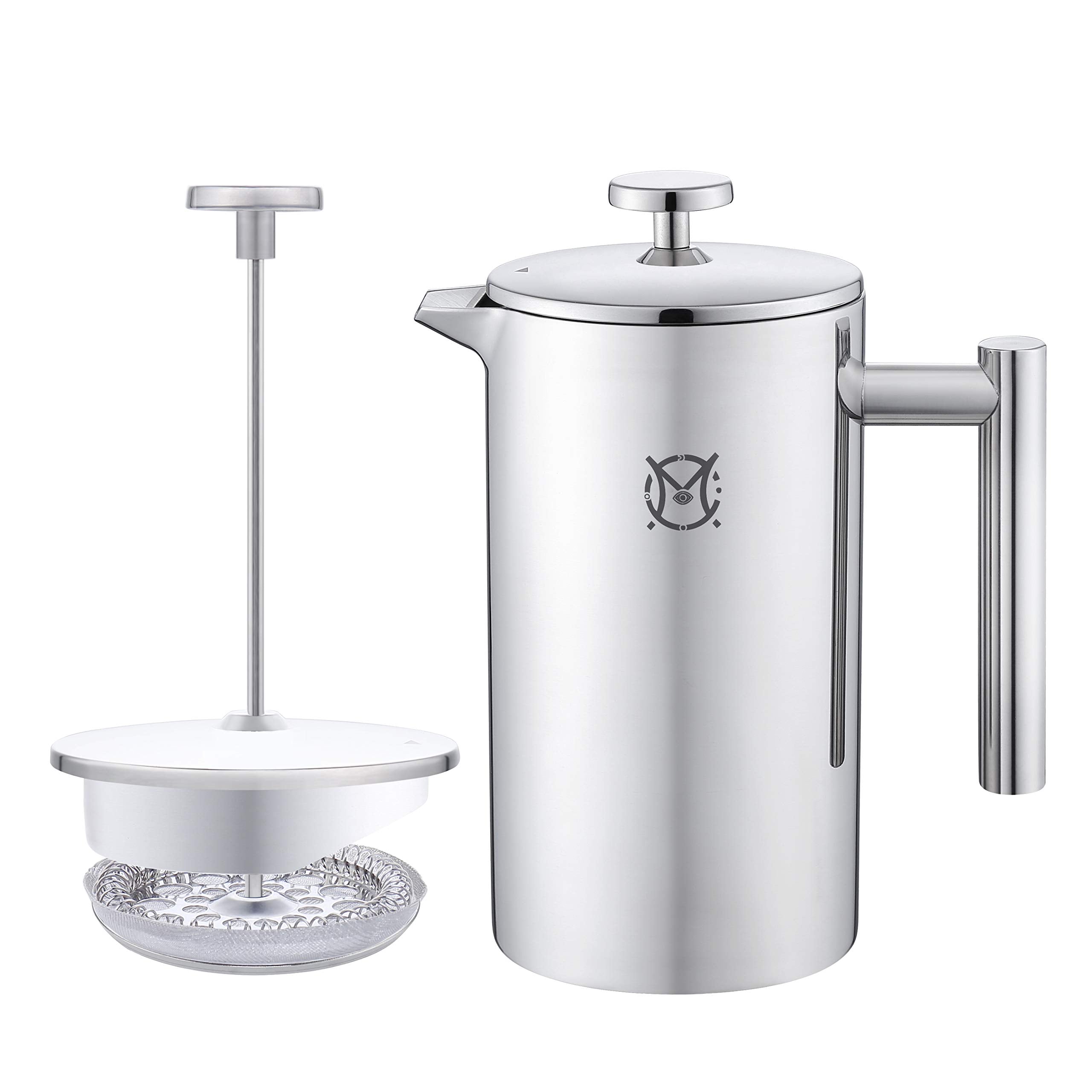 MAGICAFÉ French press double-wall: stainless build that keeps coffee warm longer.