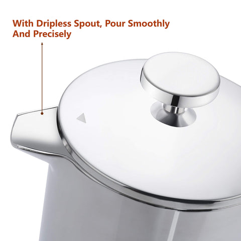 MAGICAFÉ French press mesh-filter close-up: smooth brew with fewer grounds.