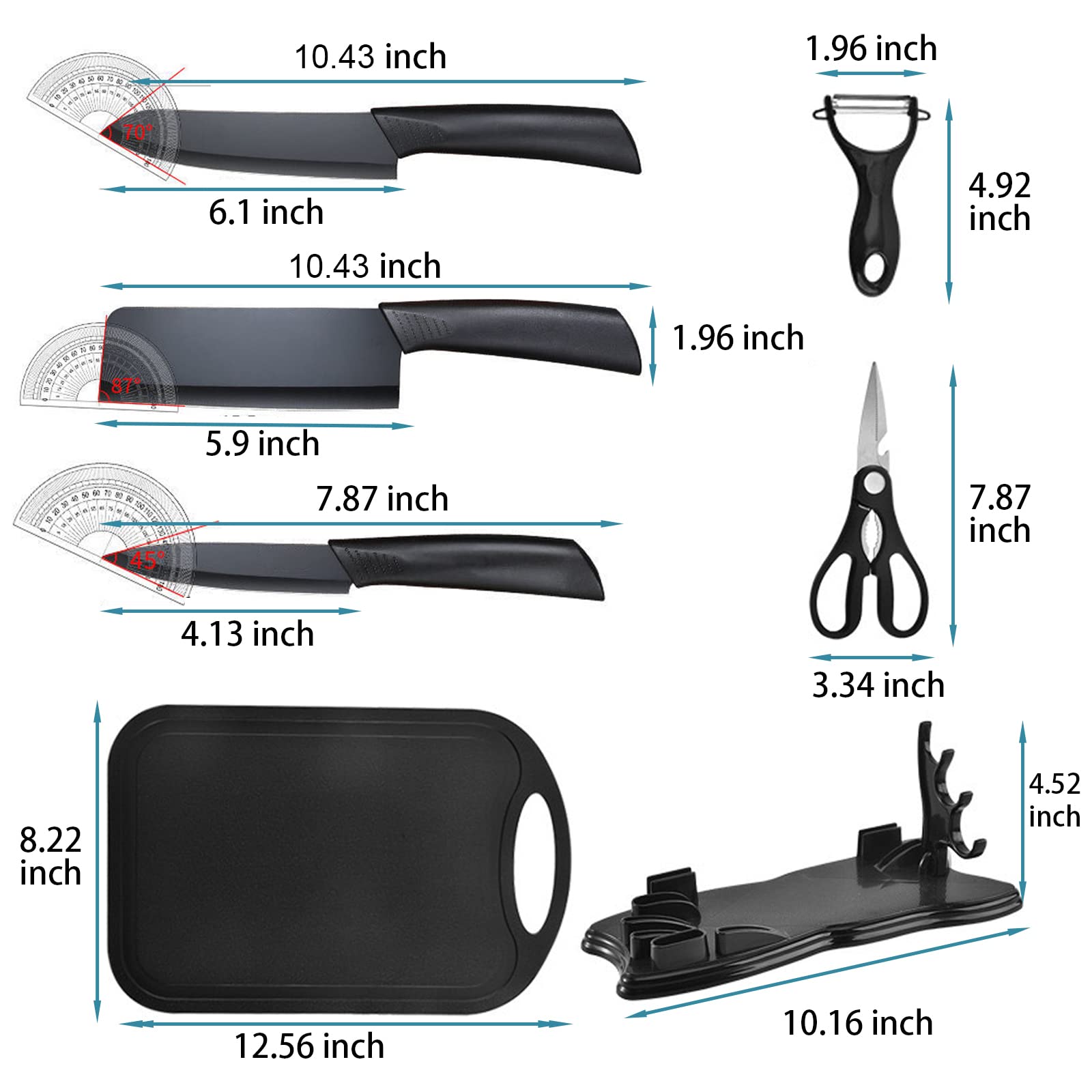 Magicorange chef knife black stainless close-up shows rust-resistant coating and sharp edge.