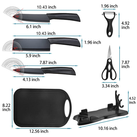 Magicorange chef knife black stainless close-up shows rust-resistant coating and sharp edge.