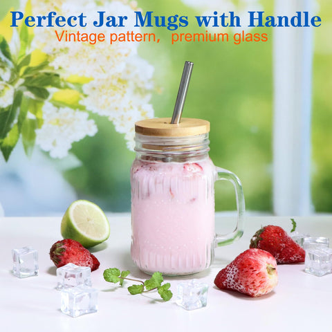 Magicsky mason jar cups stainless steel straws for reusable sipping.