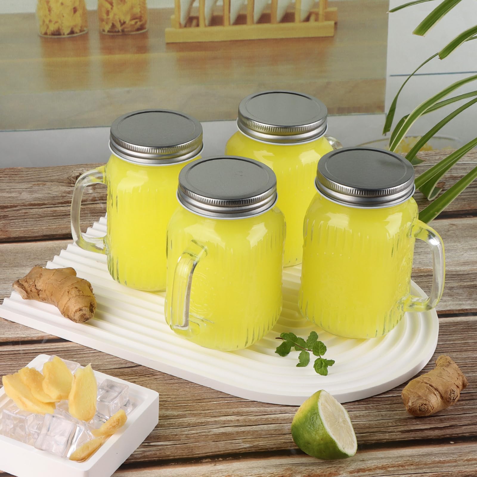 Magicsky mason jar cups wide mouth for easy filling and cleaning.