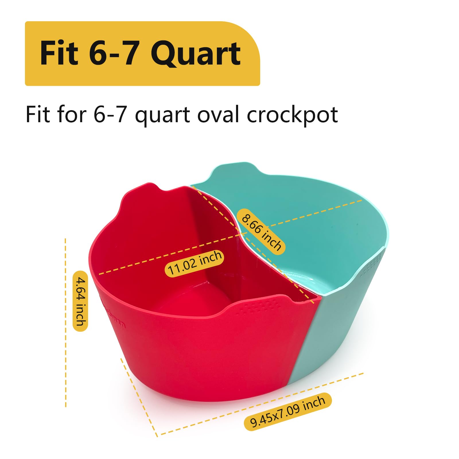 Magikichen 6-7qt divider insert keeping two dishes separate during cooking.
