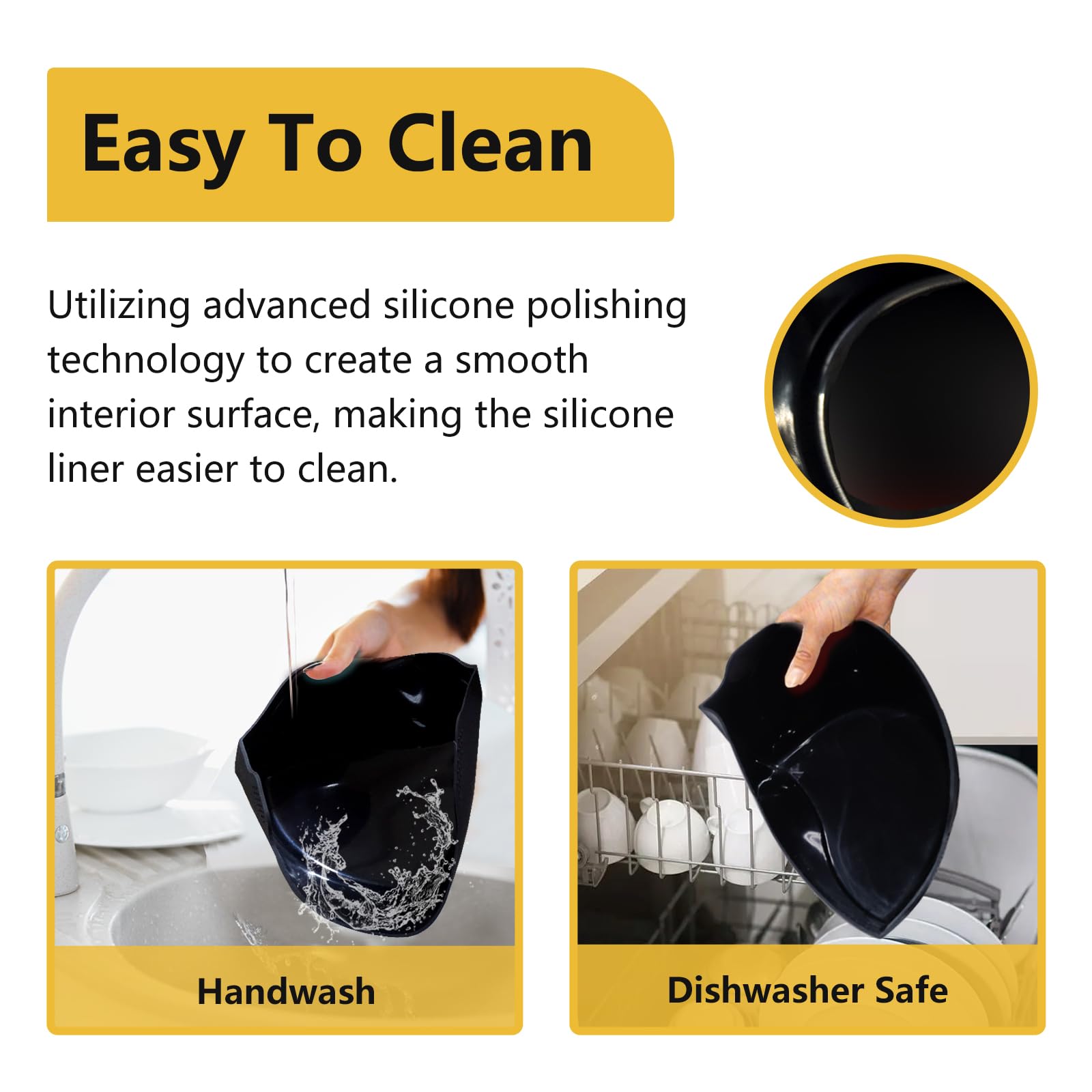 Magikichen BPA-free silicone liner; safe materials with heat resistance up to 464℉ for pot meals.