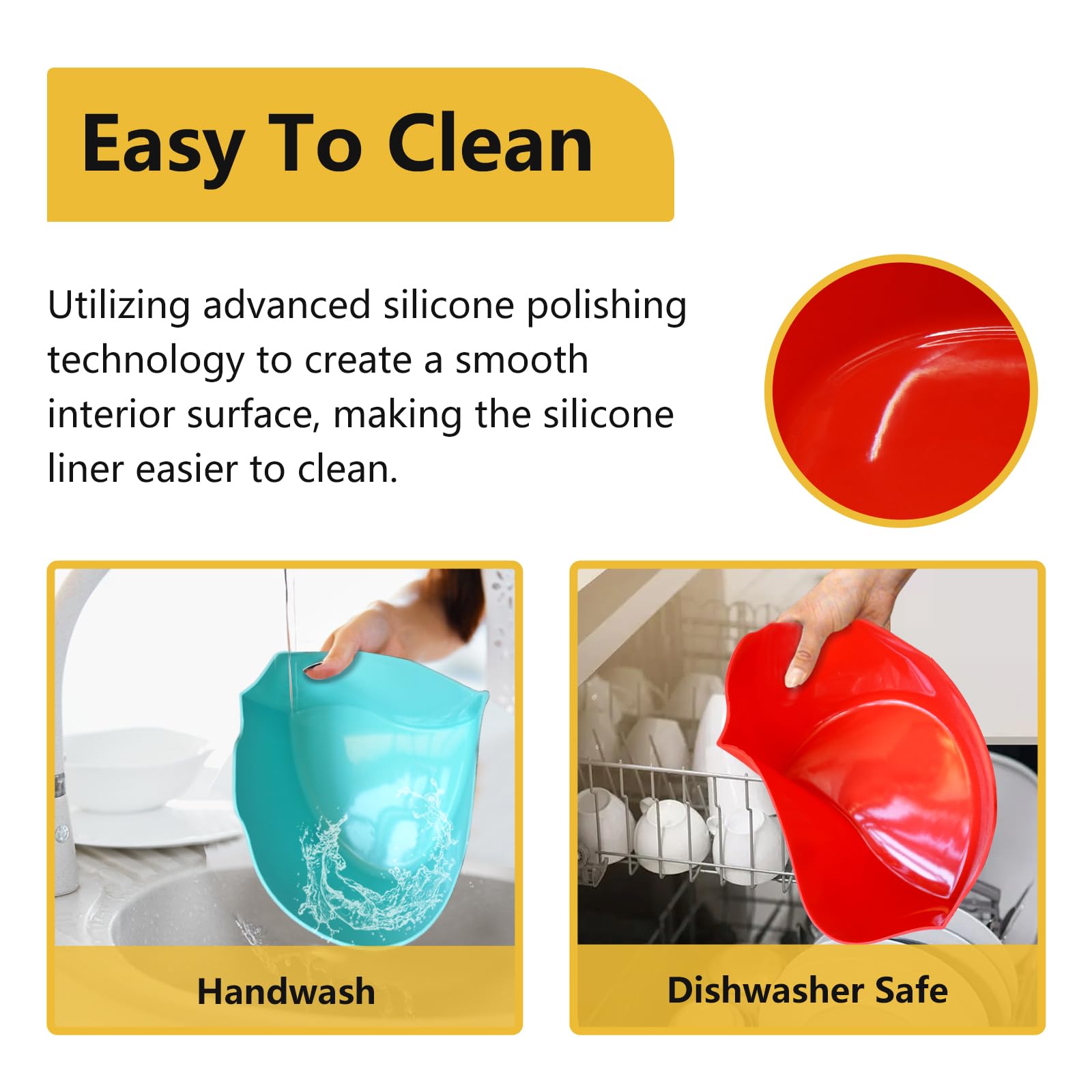 Magikichen silicone liner enables quick cleanup after meals.