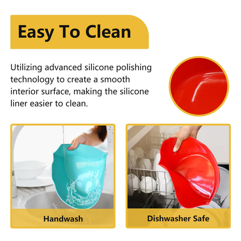 Magikichen silicone liner enables quick cleanup after meals.