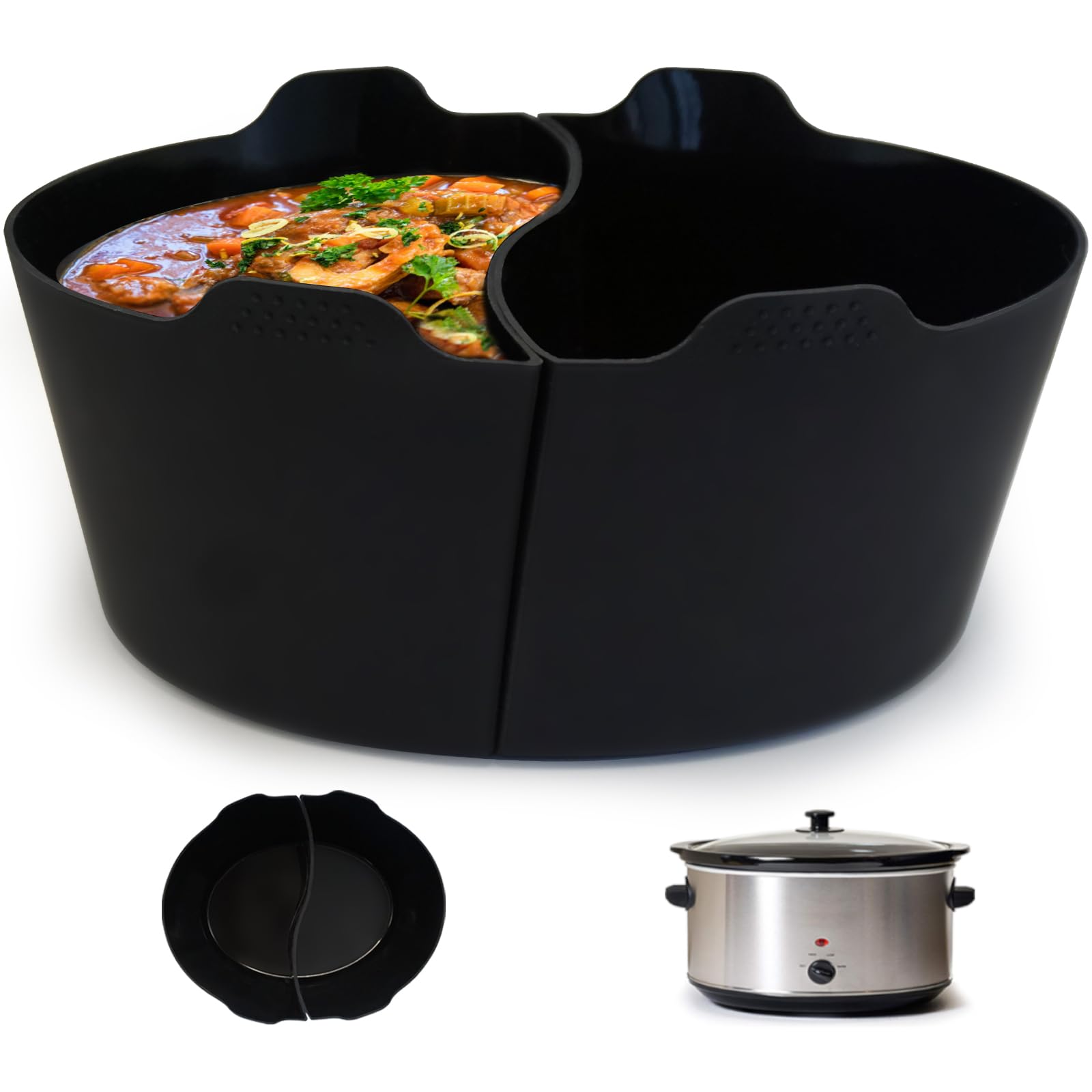Magikichen silicone slow cooker liner for 8qt oval pots — reusable and heat resistant