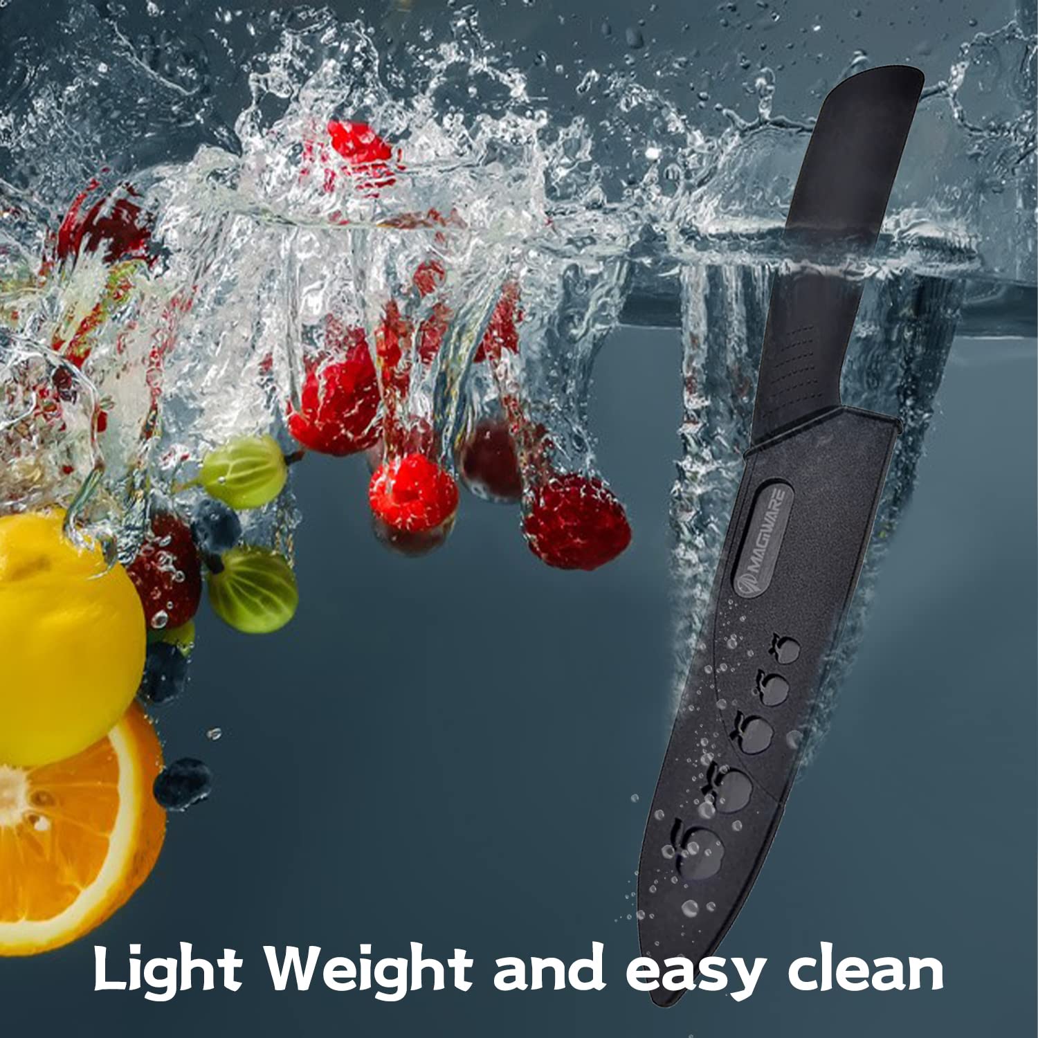 Magiware ergonomic handle with textured grip for comfortable use.