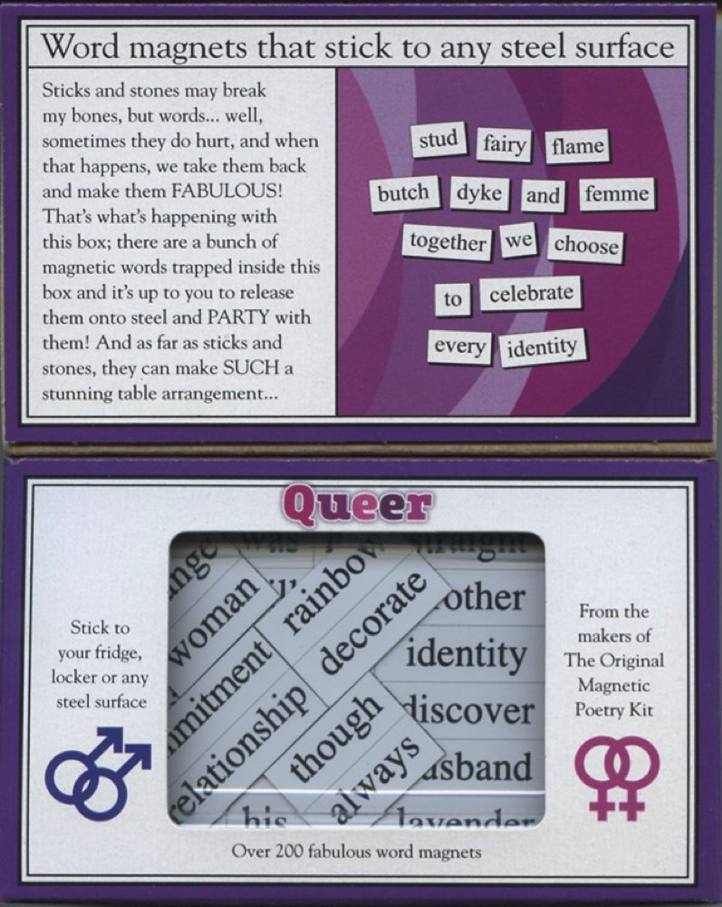 Magnetic Poetry Queer Kit poem arrangement magnets inspire expressive word art.