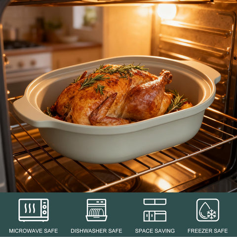 Magnifique dishwasher-safe lid and stoneware simplify cleanup after cooking