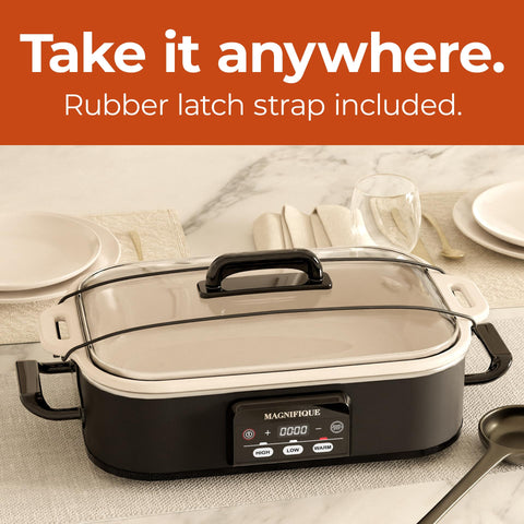 Magnifique lid latch strap keeps the lid secure during transport