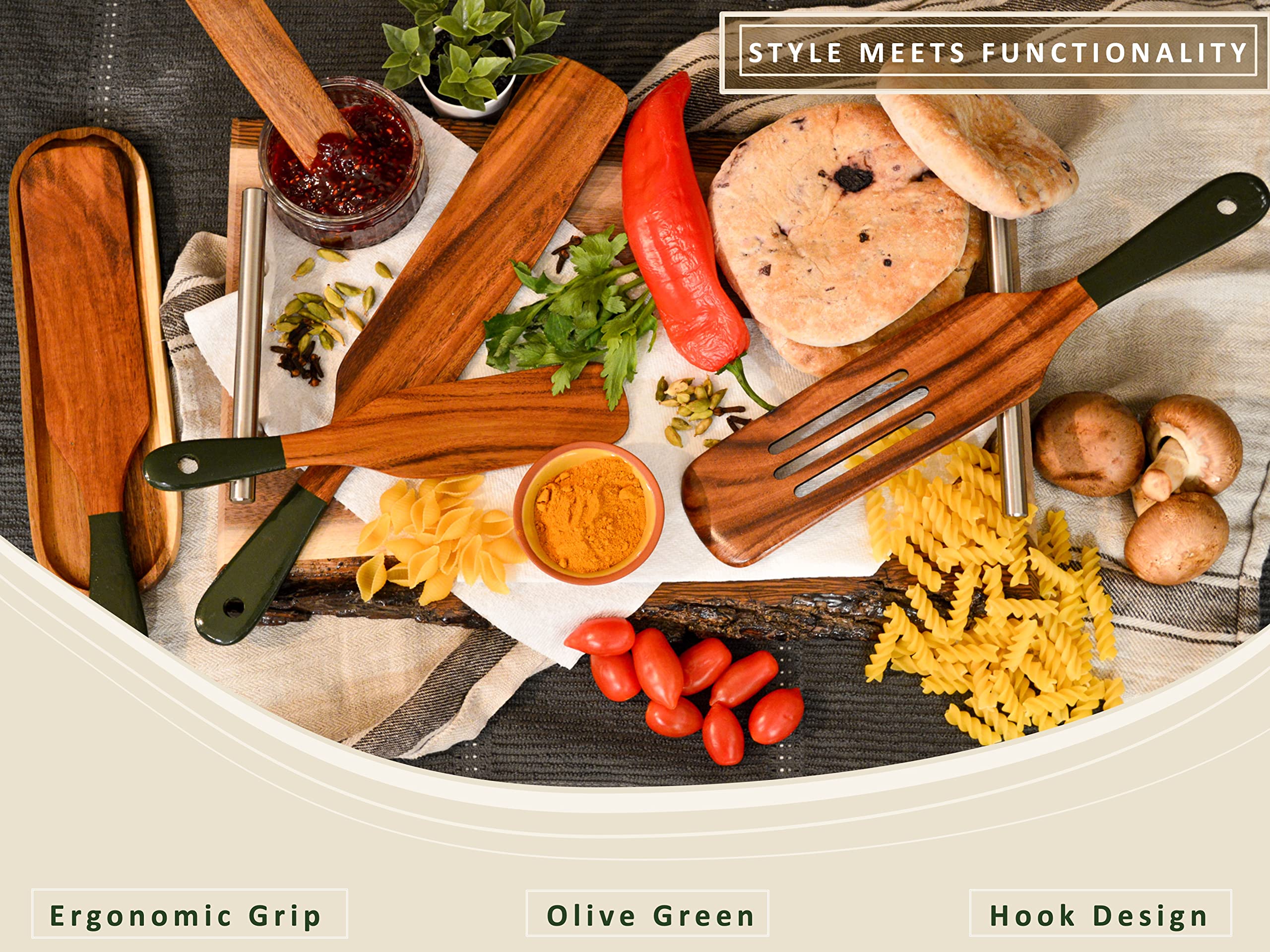 Magnum Opus spurtles kitchen tools designed to stir, flip, and spread