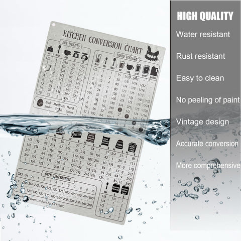 Magrooyar fridge magnet conversion chart attaches securely to metal surfaces.