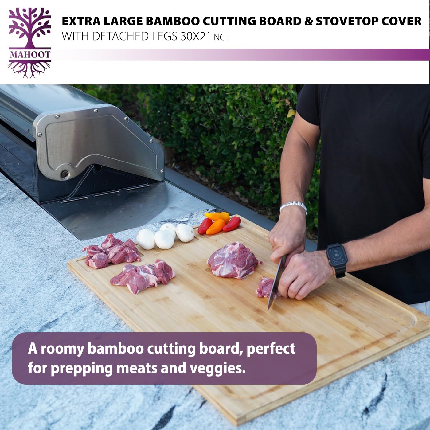 MAHOOT knife-friendly surface gentle on blades during chopping