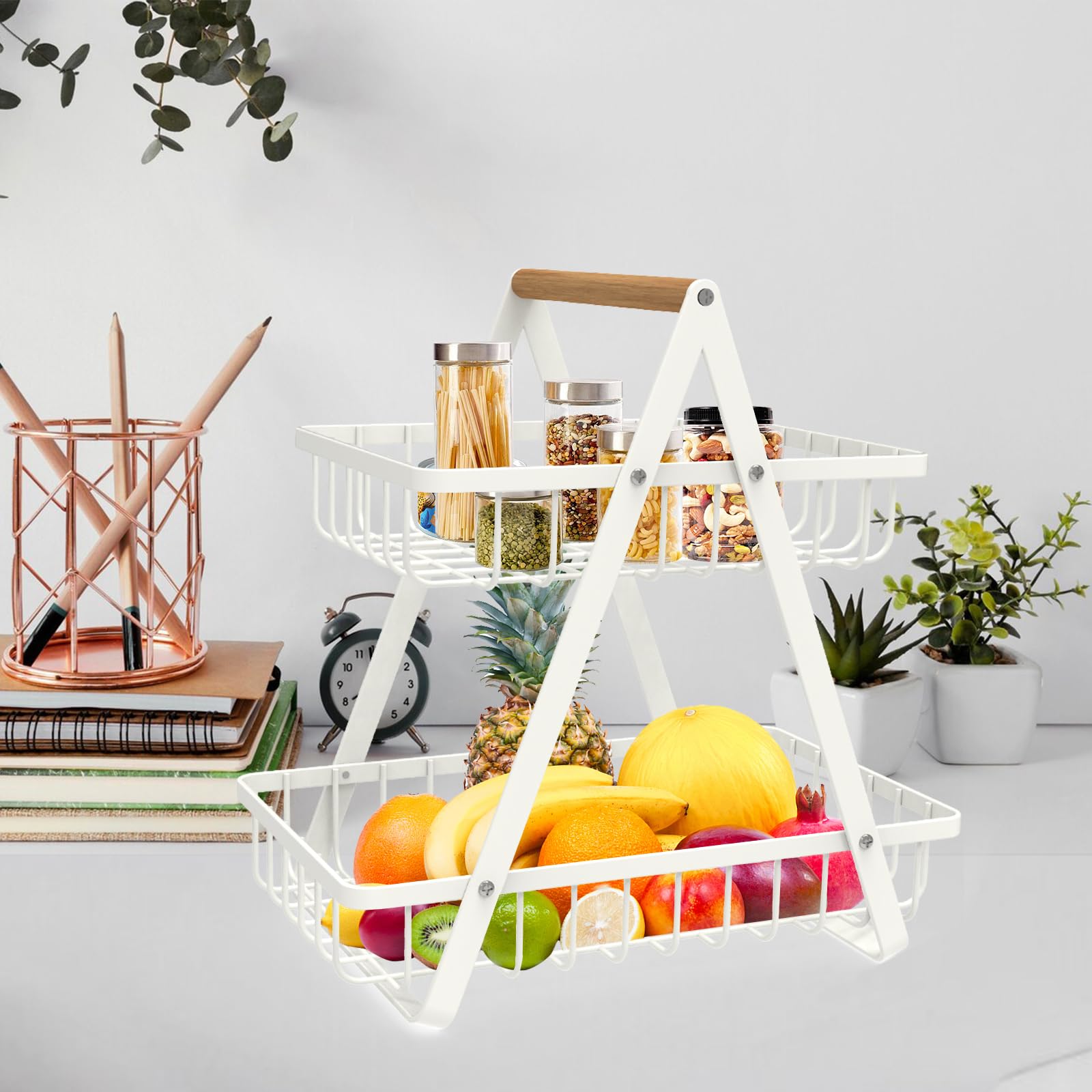 mahueeol detachable basket sections offer versatile storage for fruits, bread, and snacks