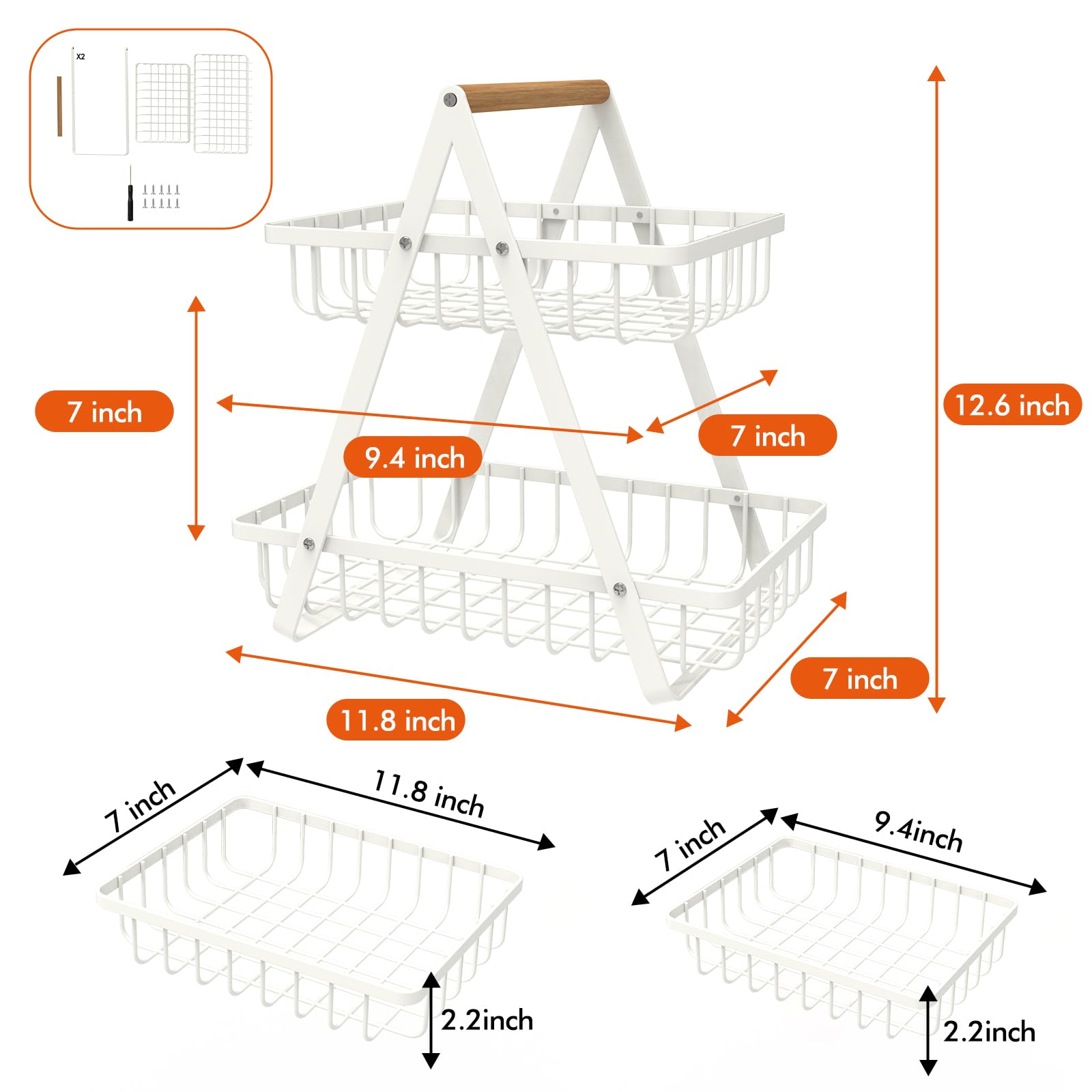 mahueeol compact storage for fruits, vegetables, bread, and snacks