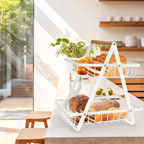 mahueeol wrought-iron frame provides a stable, durable kitchen organizer