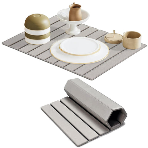 Maigandamai drying mat on the counter for quick air drying of dishes.
