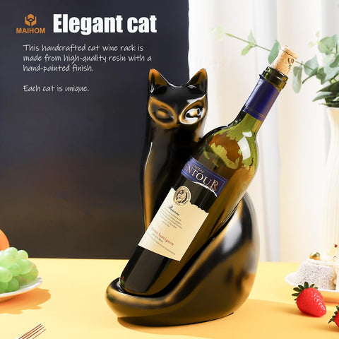MAIHOM cat wine holder on countertop fits home bar decor