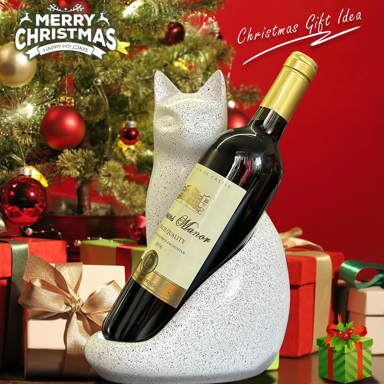 MAIHOM cat wine rack charcoal offers bold contrast for dark interiors.