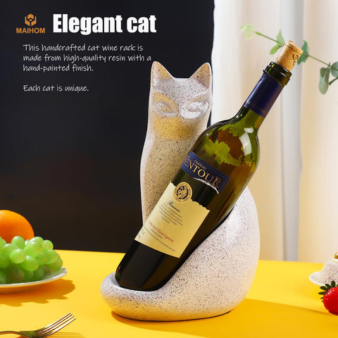 MAIHOM cat wine rack table-top display showcases bottles elegantly.