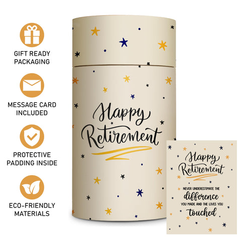 Mailabeeus heartfelt message card accompanies the retirement gift
