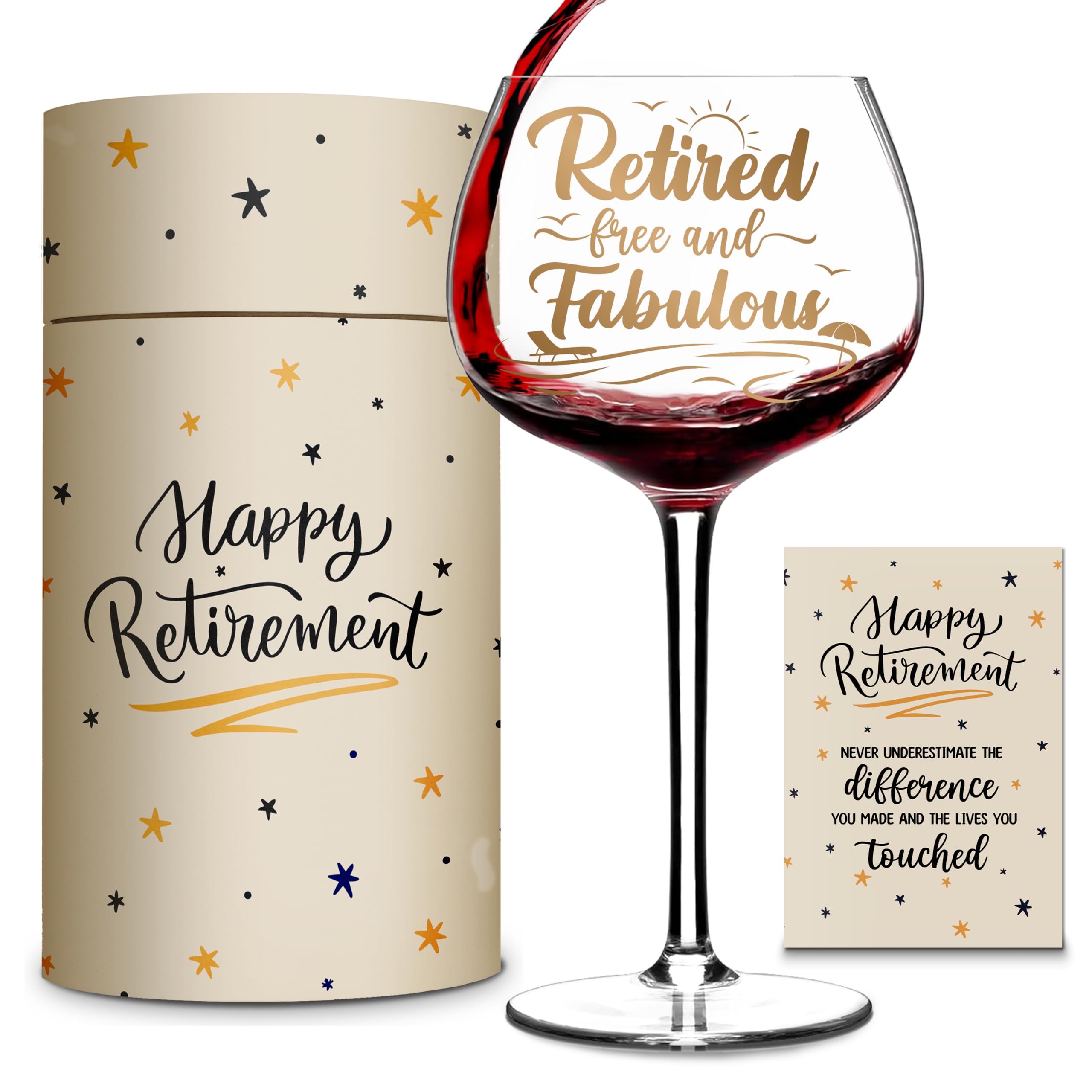 Mailabeeus retired wine glass 16oz, ideal for celebratory retirement toasts