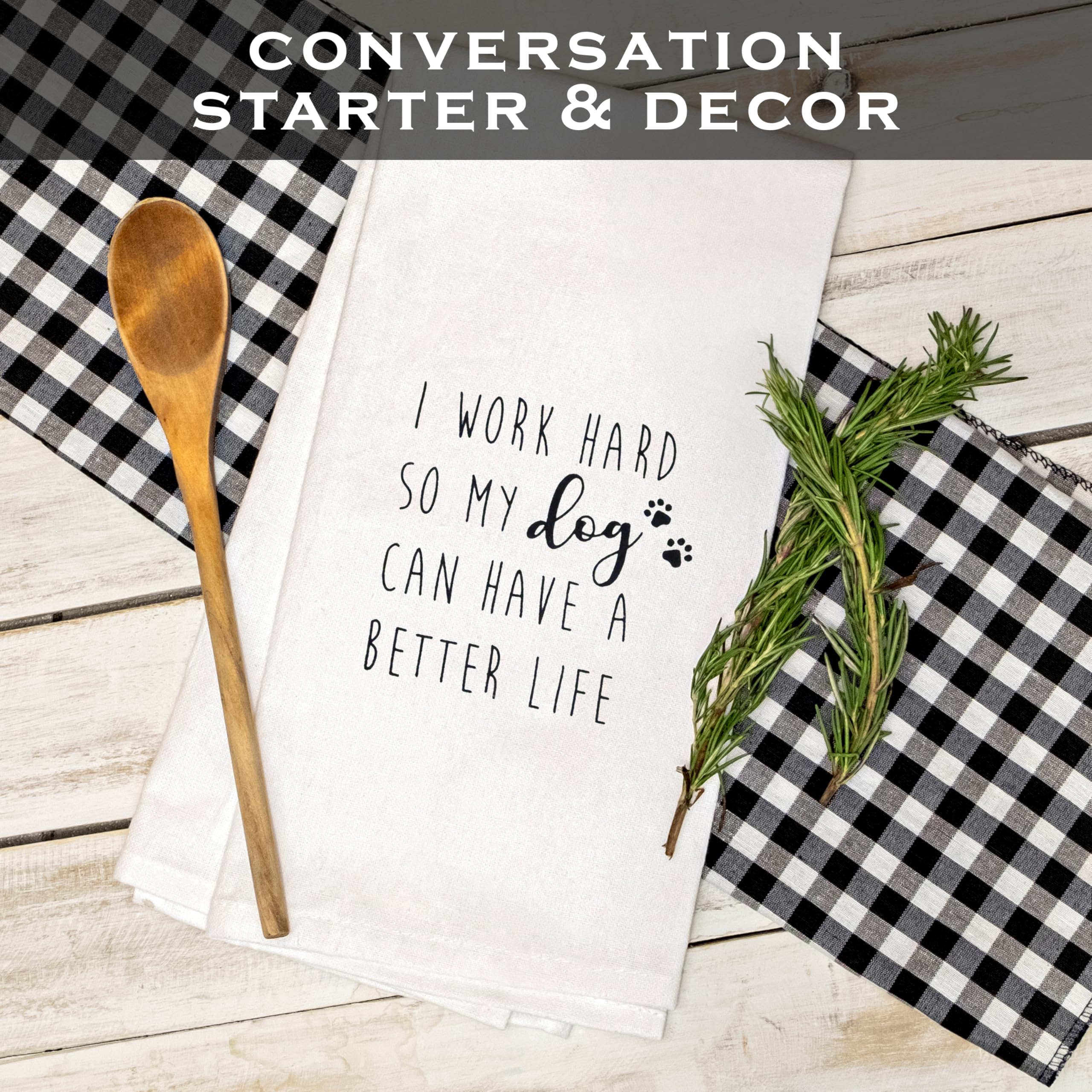 MAINEVENT towel helps with spill cleanups in a dog loving kitchen