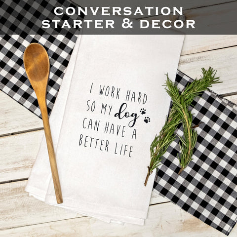 MAINEVENT towel helps with spill cleanups in a dog loving kitchen