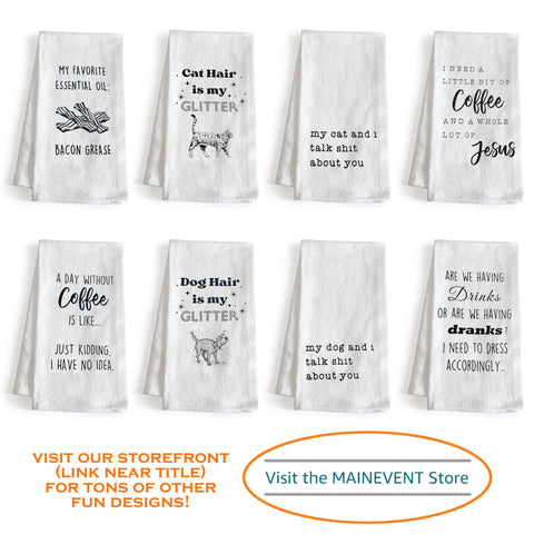 MAINEVENT machine-washable dish towel maintains print after washing.