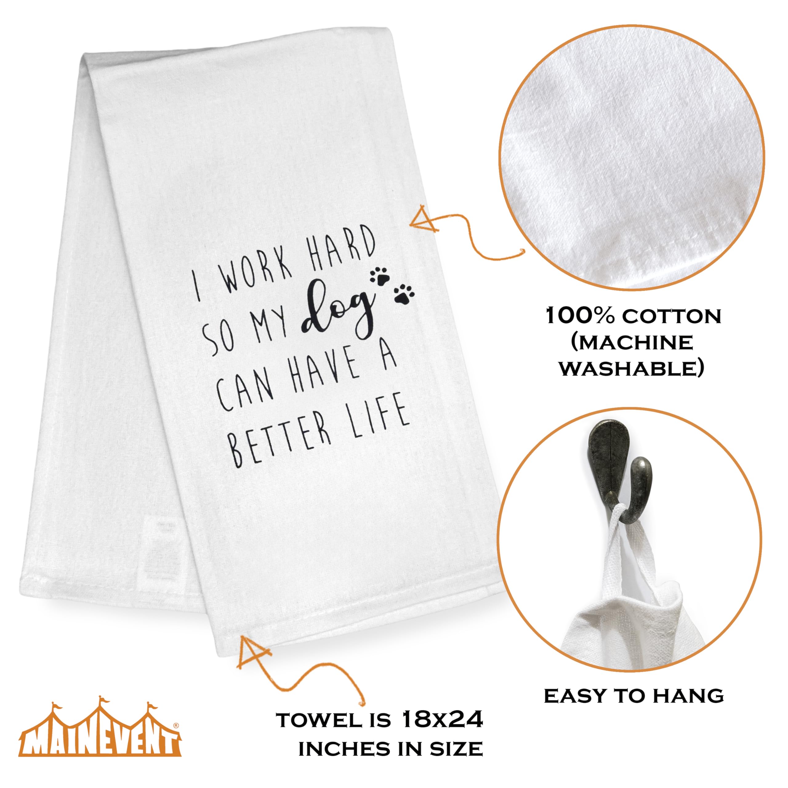 MAINEVENT dog themed kitchen towel adds humor for dog lovers in the kitchen