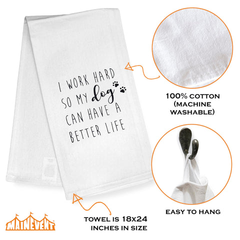 MAINEVENT dog themed kitchen towel adds humor for dog lovers in the kitchen