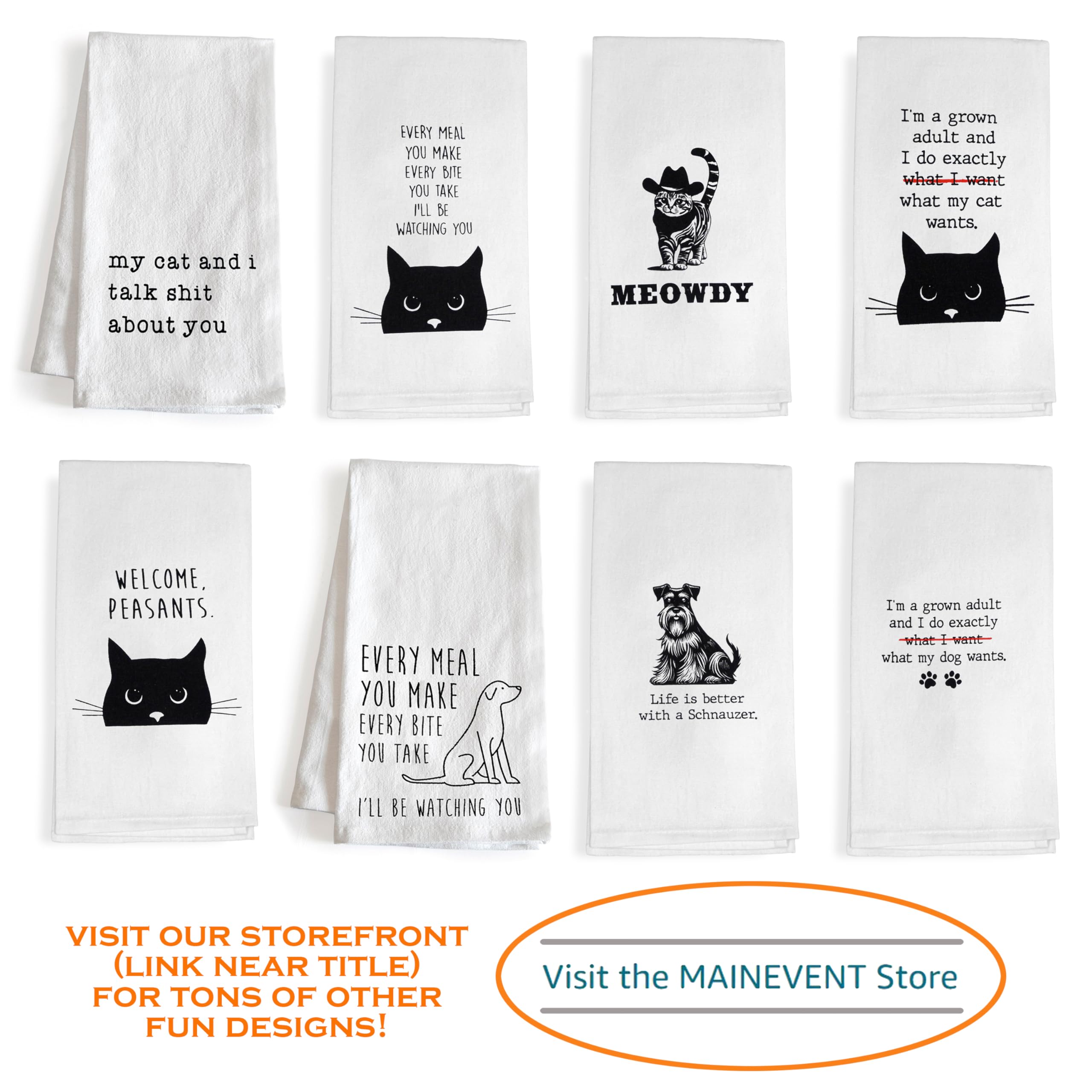 MAINEVENT Meowdy kitty-tea time motif for cozy kitchen rituals.