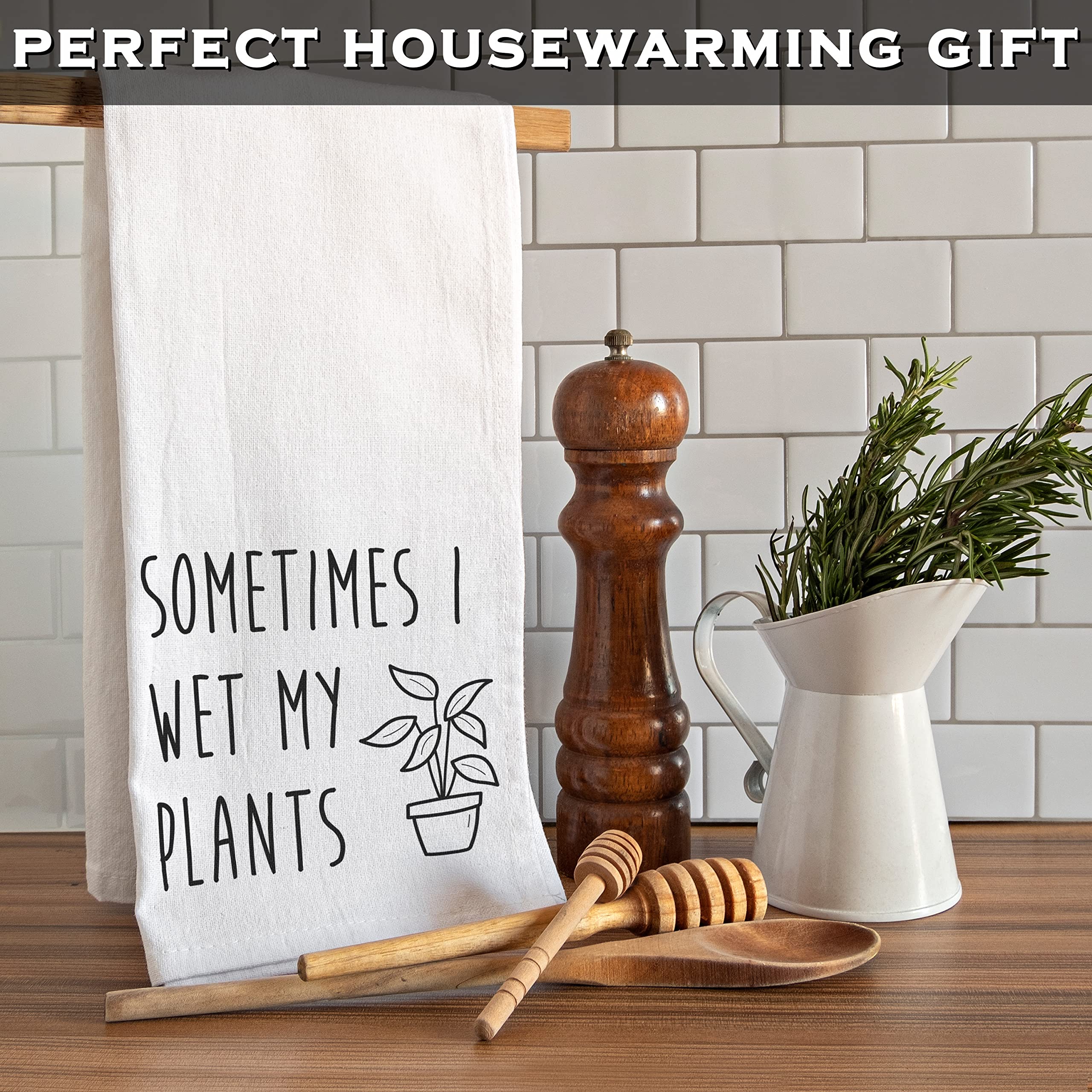MAINEVENT Plant Lady Gift kitchen towel ideal for plant lovers and gifts.