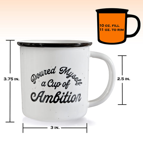 MAINEVENT Pour Myself a Cup of Ambition closeup text to showcase print quality