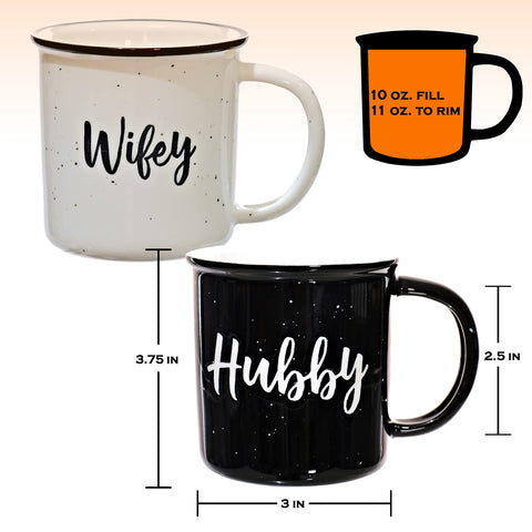 MAINEVENT Wifey Hubby cups designed in USA for durable everyday use.